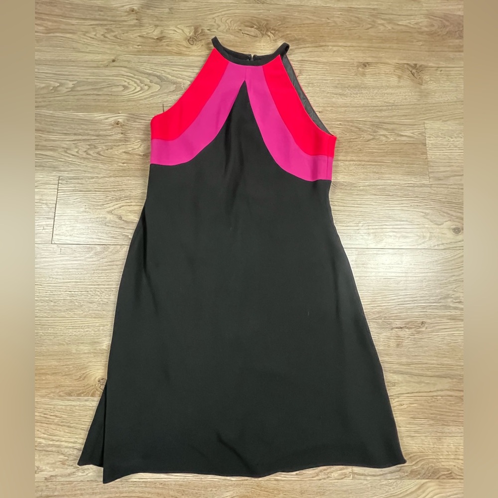 Jones New York Black and Pink Midi Dress